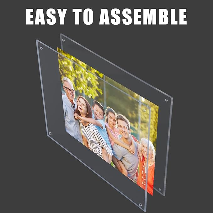 Kalami 8.5x14 Acrylic Wall Mount Picture Frame Self Adhesive, No Drill Floating - Image 5
