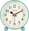 4.5" Vintage Retro Analog Alarm Clock, Super Silent Non Ticking Small Clock by Tinload