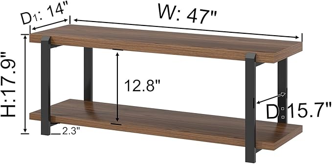 FOLUBAN Entryway Bench with Shoe Storage, Modern End of Bed Bench, Wood and - Image 2