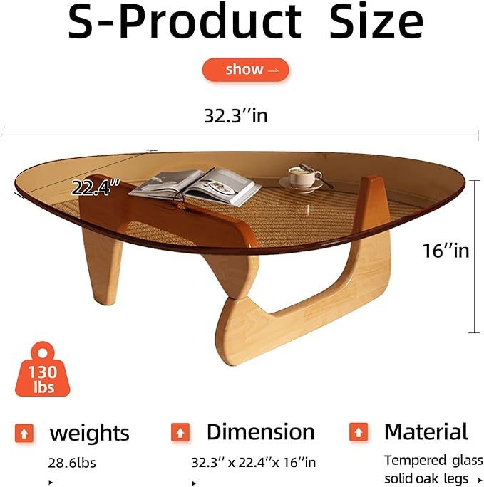 Modern Glass Coffee Table, Mid Century Coffee Table, Small Coffee Table - Image 2