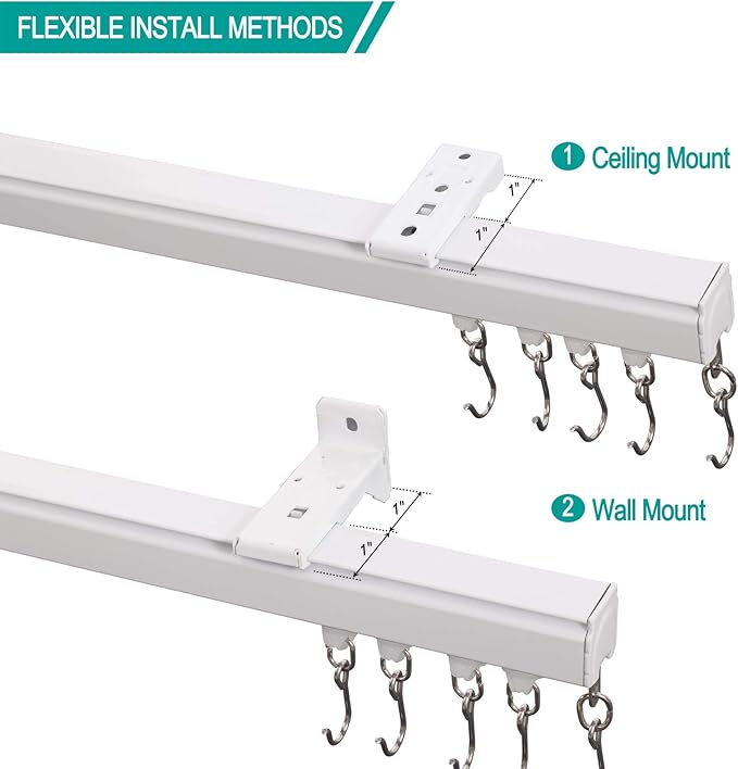 ChadMade Aluminum Ceiling Curtain Track Set - 12ft Adjustable Length - Image 3