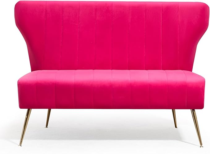 50’’ Armless Loveseat Sofa, Comfy Upholstered Velet Small Couch Sofa by ZJhome