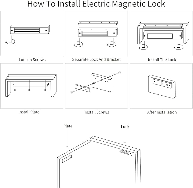 Electric Magnetic Lock 500KG 1200LBS Holding Force Electromagnet Lock 12V Fail - Image 6