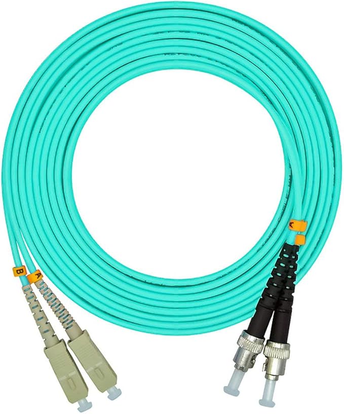 Jeirdus 30Meters 100ft SC to ST Duplex 50/125 10G OM3 Multi-Mode Fiber Optic by Jeirdus