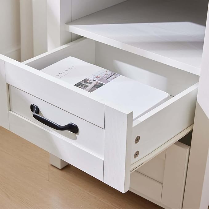 White Rustic Night Stand, Farmhouse End Table, Modern Bedside Table - Image 7