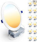 Ensenior 12 Pack 8 Inch LED Recessed Ceiling Light, 2700K-5000K 5CCT, 1600LM by Ensenior