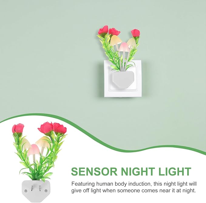 Garneck LED Motion-Detecting Night Light Mushroom Shape Plug - Image 4