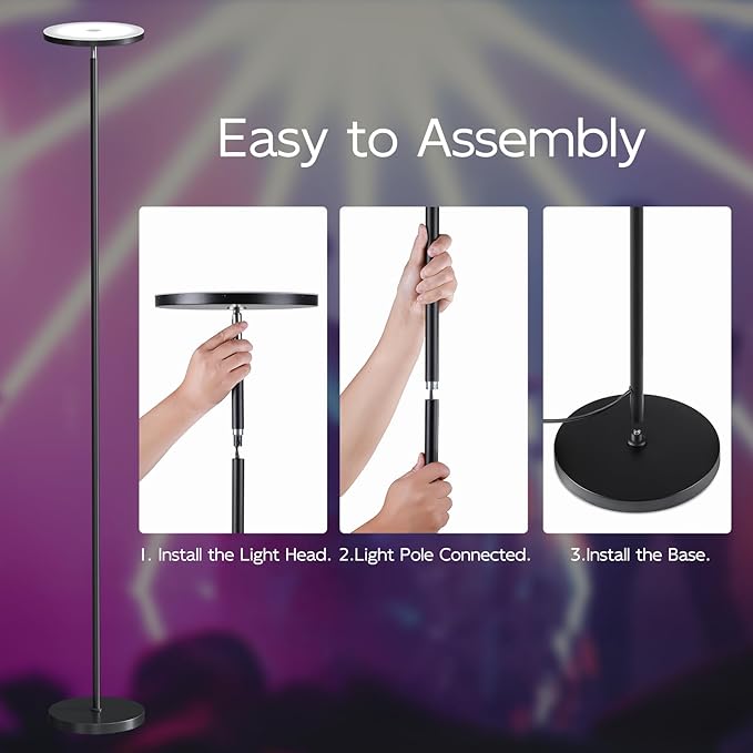 SUNMORY Smart RGB Floor Lamps for Living Room, 32W Bright LED Floor Lamp - Image 8