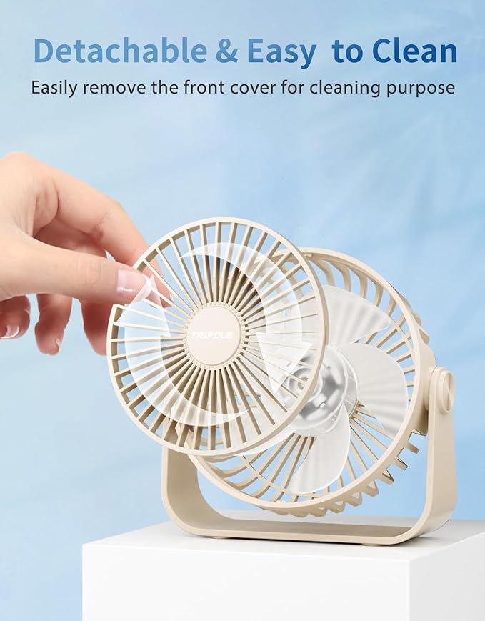 TriPole USB Desk Fan Portable Mini Fan Powerful 3 Speeds Wind Personal Desktop - Image 6