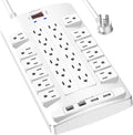 QINLIANF Surge Protector Power Strip - 6Ft Flat Plug Heavy Duty Extension Cord by QINLIANF