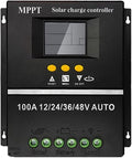 Saooer 100A MPPT Solar Charge Controller, 12/24/36/48V, LCD Display, Dual USB by SAOOER