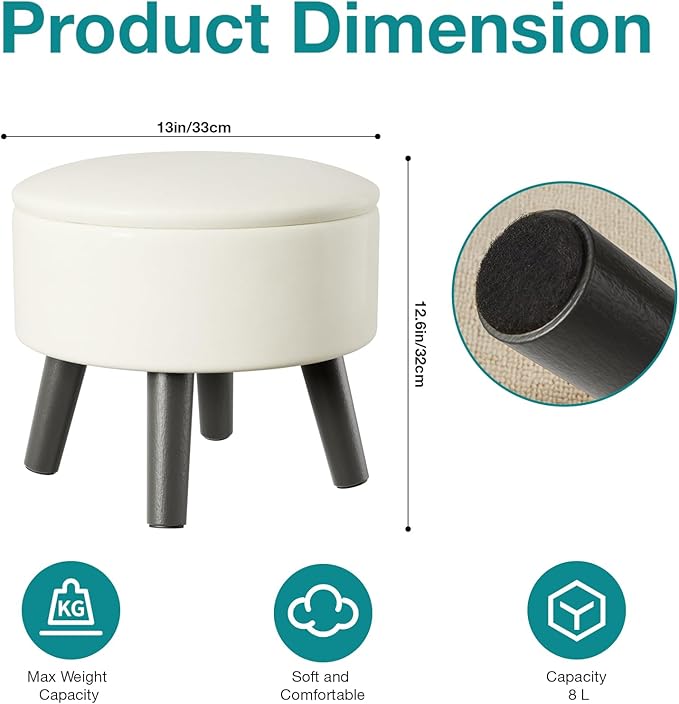 FIMIVIBI Small Foot Stool Ottoman - Image 2