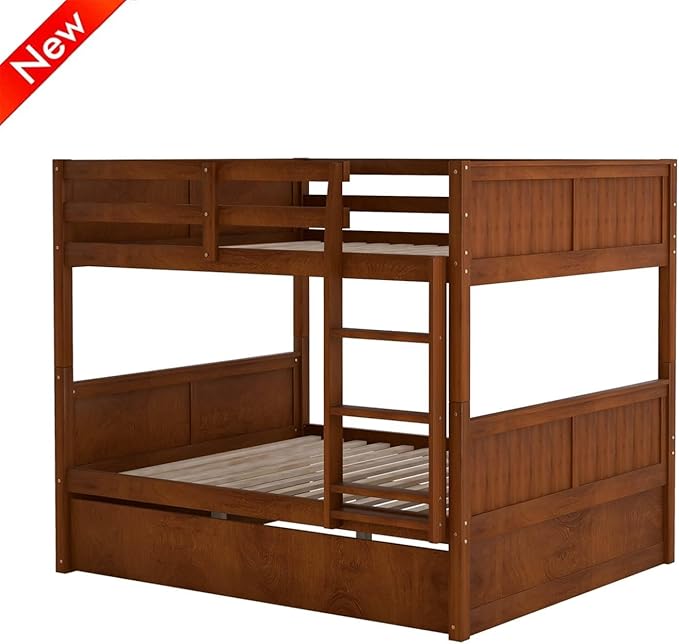 TSAMPA Latest Upgraded & Stronger Heavy Duty Solid Wood Full Over Full Bunk Bed - Image 9