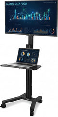 AW Rolling TV Stand Mobile TV Cart Height Adjustable by AW