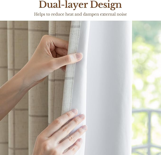 Plaid Pinch Pleated Curtains - Image 8