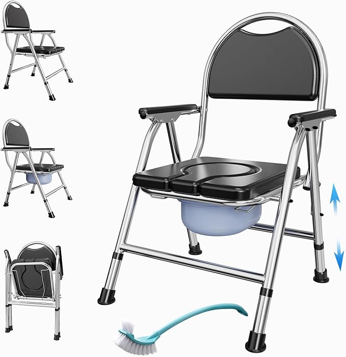 4 in 1 Folding Bedside Commode Chair by Fasjloctavty