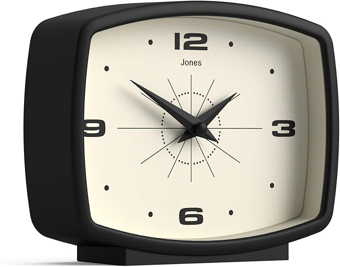 JONES CLOCKS® Film Desk Clock | Retro Rectangular Design | Black | Retro Design - Image 2