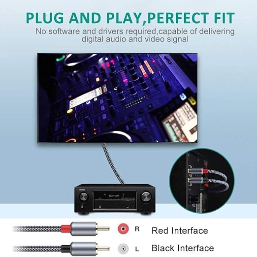 Goalfish RCA Cable, 10FT RCA Male to Male Audio Stereo Subwoofer Cable - Image 5
