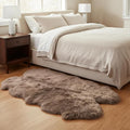 Premium Buff Tan Sheepskin Rug Genuine Quad 4x6ft Pelt Fluffy Fur Rug by SuperAreaRugs