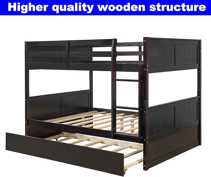 STERXONE Best Thicken Solid Wood Full Over Bunk Bed - Image 4