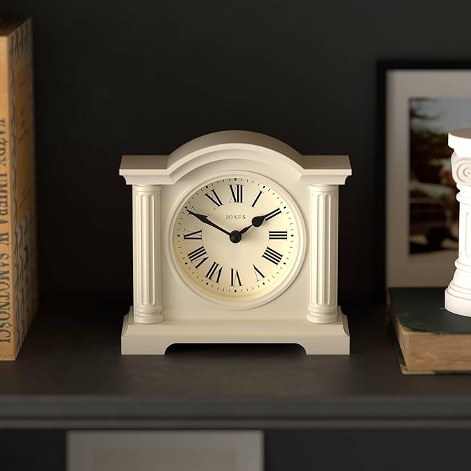 JONES CLOCKS® Kensington Mantel Clock | Classic Arch top Clock | Pale Cream | - Image 3