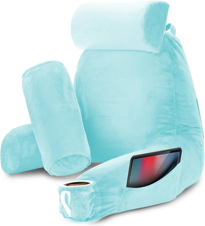 Nestl Reading Pillow with Shredded Memory Foam Includes 2 Neck and Lumber by Nestl