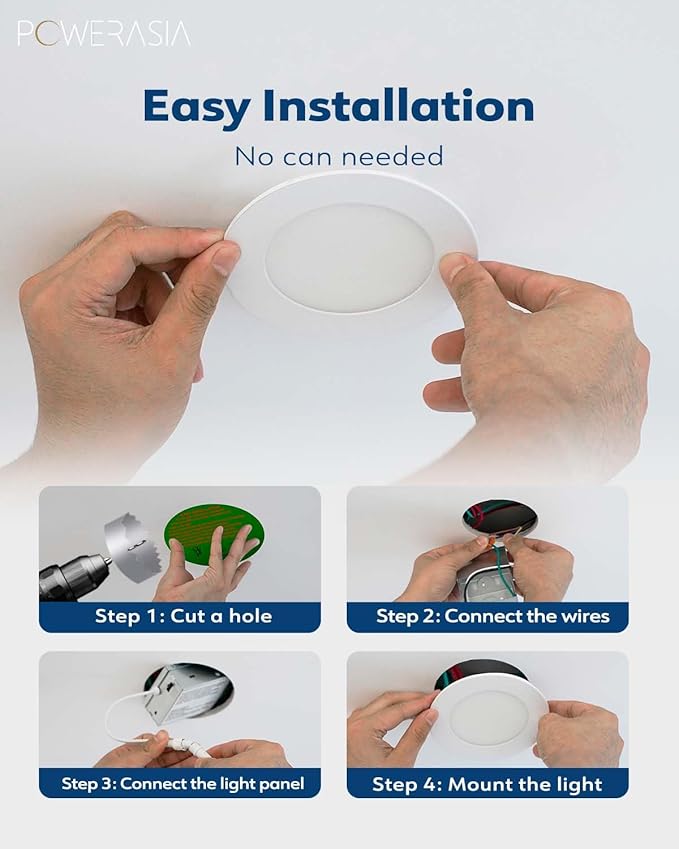 12 Pack 6 Inch Ultra-Thin LED Recessed Ceiling Light - Image 4