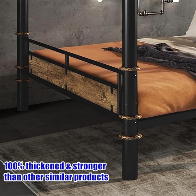 Higher Quality & Stronger Heavy Duty Metal Bunk Bed Frame Queen Over Queen Size - Image 4