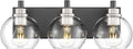 METWET Bathroom Light Fixtures, 3-Light Black and Brushed Nickel Bathroom by Metwet