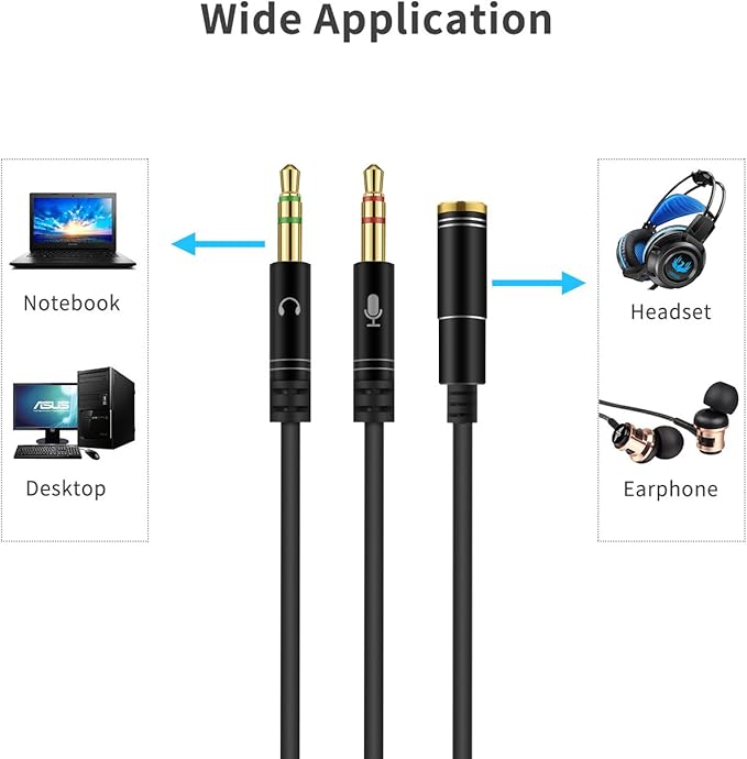 Headphone Y Cable Splitter Adapter - Image 4