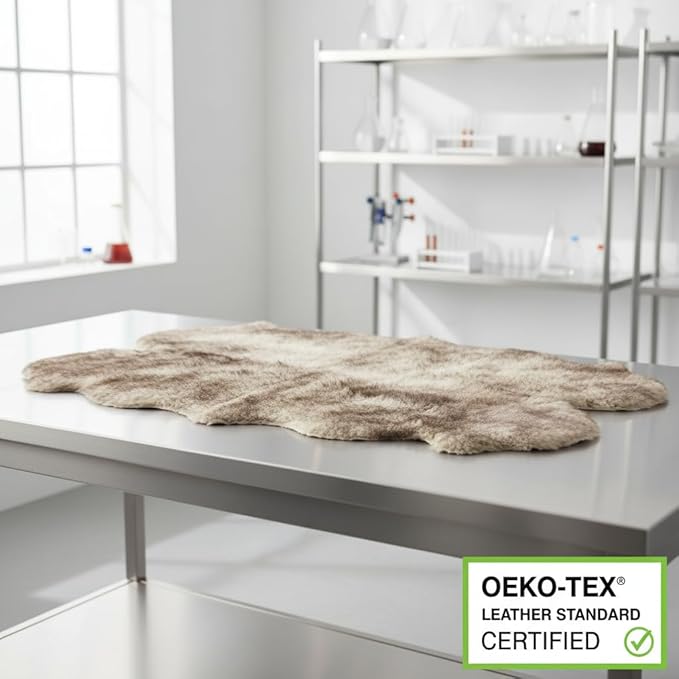 Super Area Rugs Premium Genuine Sheepskin Rug 4' x 6' Long Fur Soft & Natural - Image 9