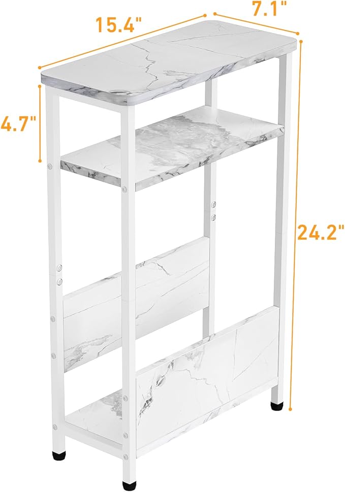 THUMEYE 7.1" Narrow Side Table for Small Spaces, 3 Tier Small End Table - Image 3