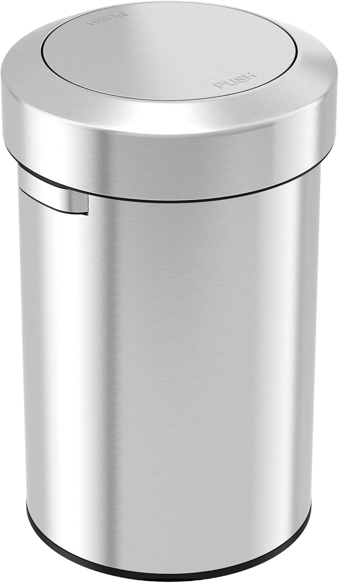 iTouchless Titan 17 Gallon Swing Open Trash Can, Stainless Steel Self-Balance by iTouchless