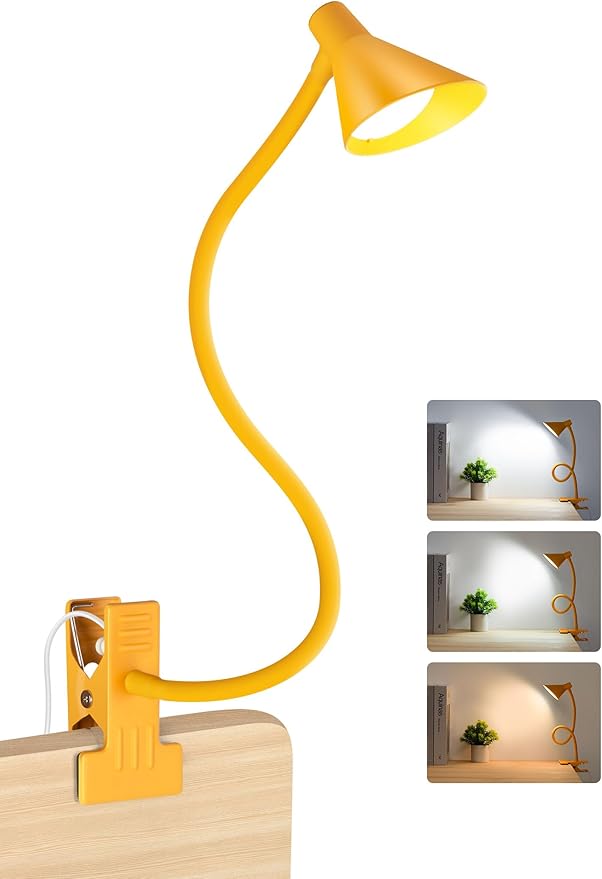 Desk Lamp Clip on Lamp for Bed Headboard LED Reading Light for Bed, 3 Colors 10 by LiFMIRA