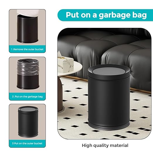 2.3/9L Gallon Metal Trash Can - Image 5