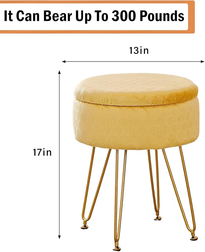 Cpintltr Velvet Ottoman Round Footrest Footstools - Image 3