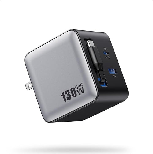 130W USB C Wall Charger, GaN III 3-Port Fast Charging Station, PD QC Foldable by Pxwaxpy
