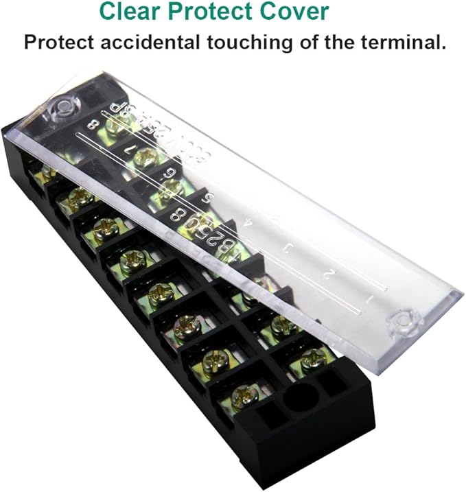 MILAPEAK 8pcs 8 Positions Dual Row 600V 25A Screw Terminal Strip Blocks - Image 3