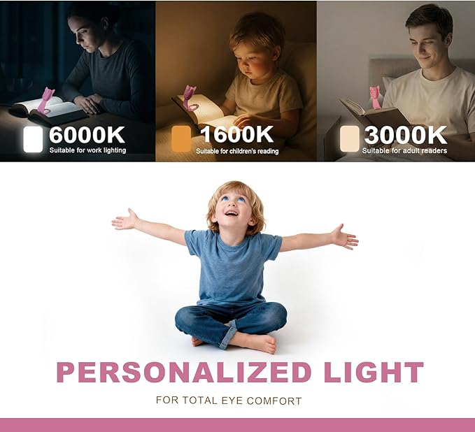 Rechargeable Book Light for Kids at Night – Portable Clip-On LED Light - Image 3