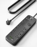 Surge Protector Power Strip 15FT, PLUGTUL Surge Protector by PLUGTUL
