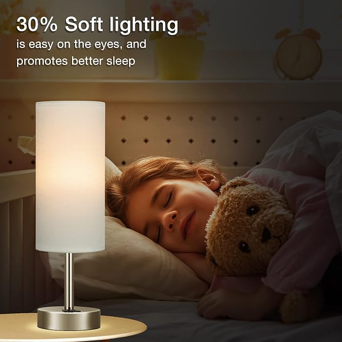 White Bedside Touch Table Lamps - Image 6