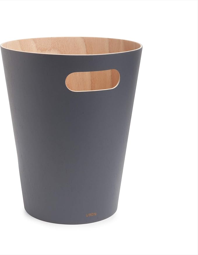 Umbra Woodrow 2-Gallon Modern Wooden Trash Can Wastebasket, Attractive Bin by Umbra