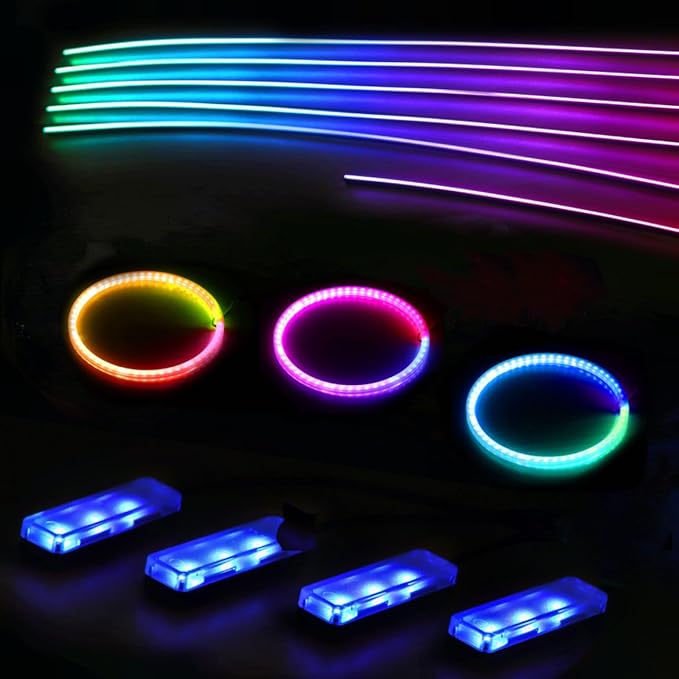 Acrylic Interior Car LED Strip Lights, Colorful 22-in-1 Car Ambient Lighting Kit - Image 8