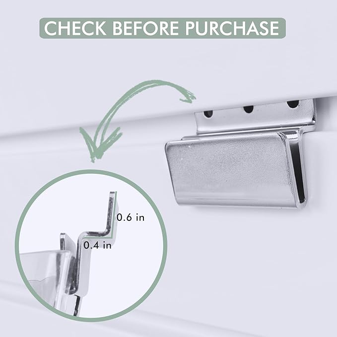 Clear Slatwall Bins, 4 Pack Slat Wall Accessories Cups Hooks Assemble Set Fit - Image 5