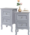 Bonnlo Gray Nightstand Set of 2, Nightstands by Bonnlo