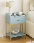 Masupu Nightstand with Charging Station, 3-Tier Modern Bedside Night Stand with by Masupu
