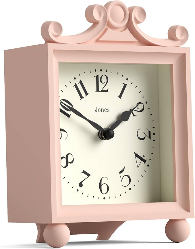 JONES CLOCKS® Parlour Mantel Clock | Classic Carriage Clock | Rose Pink | - Image 2