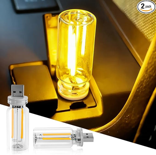 2PCS USB Lights, Retro Automotive Atmosphere Decor Lamp, Car Interior Touch by HMCYCI