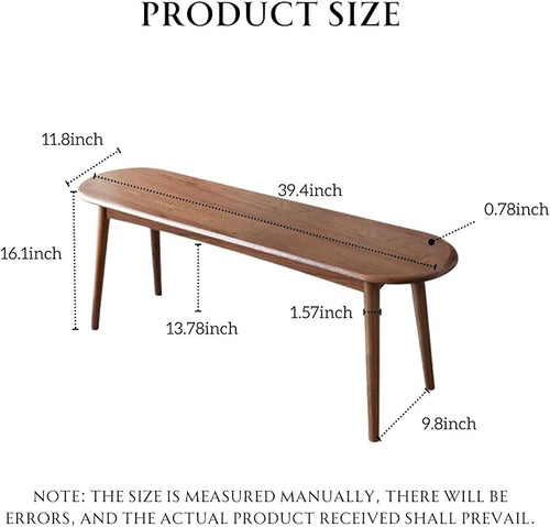 100% Solid Oak Indoor Dining Bench, Wood Bench - Image 2