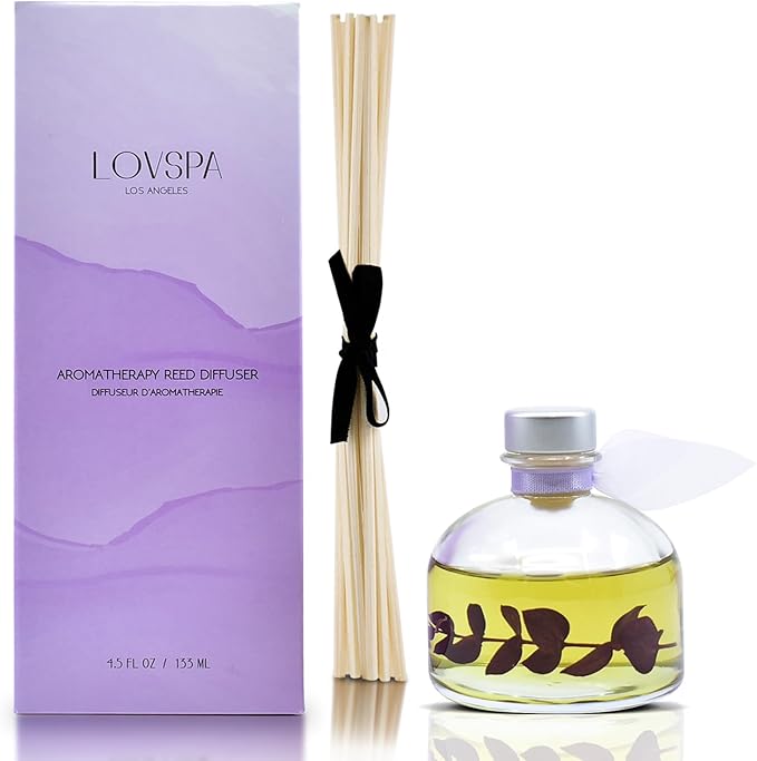LOVSPA Reed Diffuser Set, DE-Stress Lavender Eucalyptus Scented Oil Diffuser - Image 2